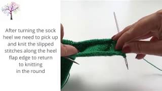 Picking Up Heel Gusset Stitches [upl. by Jezebel601]