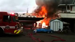 Port Townsend boat fire [upl. by Ottilie]