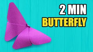 Easy Origami Butterfly In only 2 Minutes  Very Simple [upl. by Ahtenek]