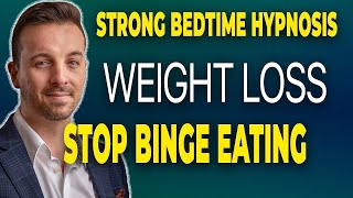 POWERFUL Sleep Hypnosis to Stop Binge Eating  Weight Loss  Dark Screen Binaural Beats [upl. by Nawad36]