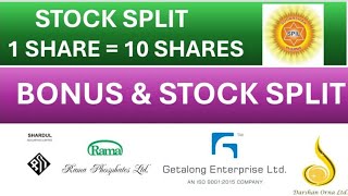 💥 1 SHARE  10 SHARES 💥 sudarshan pharma industries Ltd share stock split 💥 darshan orna  bonus [upl. by Wooldridge5]