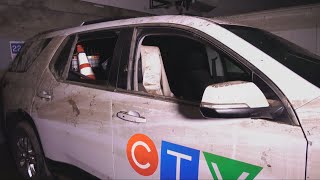 CTV Montreal sets up makeshift studio after massive flooding from water main break [upl. by Lemahs378]