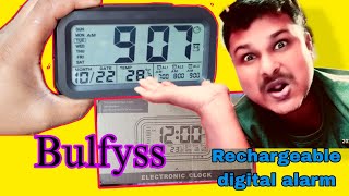 bulfyss rechargeable digital alarm clock for study students snapdealoffer unboxing video [upl. by Liba]