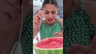 Heidi put hot sauce in daddys watermelon while he couldnt see funshorts shorts HZHtube Kids Fun [upl. by Ranna]