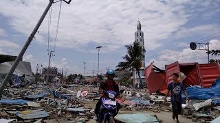 Earthquake tsunami amp aftermath Palu Indonesia  BBC News  28th September 2018 [upl. by Akinod441]