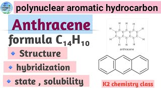 Anthracenepolynuclear aromatic hydrocarbonsstructureformulahybridization ll by Khushaboo yadav [upl. by Dlanor614]