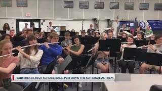 Horseheads High School band performs National Anthem nominate your school band to be featured [upl. by Hasen789]