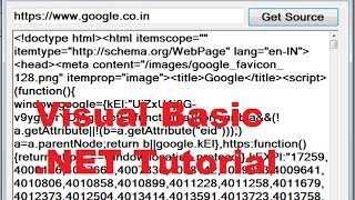 Visual Basic NET Tutorial 56  Get Source Code From Website using VBNET [upl. by Ainslee]