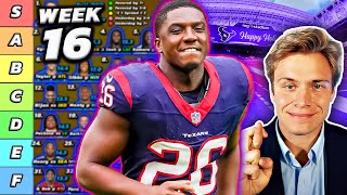 Top 30 Running Back Rankings amp Tiers Week 16 [upl. by Talya]