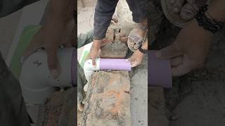 Drainage Pipe Fixing construction drainage shortfeed satisfying viralvideo cement [upl. by Hgielak520]