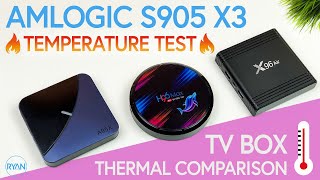 AMLOGIC S905x3 TV BOXEX TEMP TEST  Thermal Comparison  A95X F3  H96 Max X3  X96 Air 2020 [upl. by Felske]