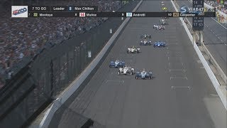 IndyCar Series 2017 Indy 500 Restart amp Amazing Battle for Win [upl. by Sisson]