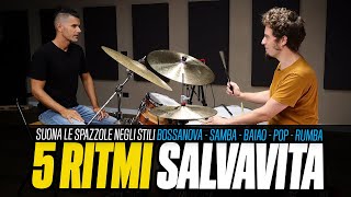 5 RITMI FACILI con le SPAZZOLE per ogni situazione con Ruben Bellavia [upl. by Fritze856]