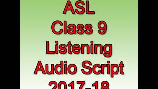 CBSE Assessment of Speaking and Listening ASL 20172018 for Class 9 Listening Test Audio Script 1 [upl. by Assehc]