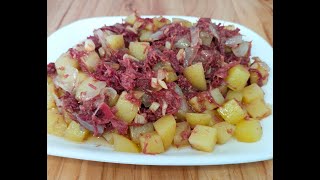 CORNED BEEF  HASH How to cook easy CORNED BEEF WITH POTATOES  Reginas Kitchen [upl. by Aleahcim]