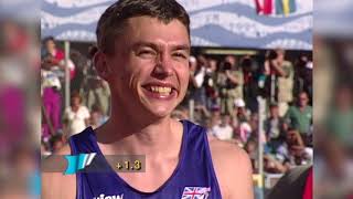 Jonathan Edwards Mens Triple Jump World Record [upl. by Ahsikym]