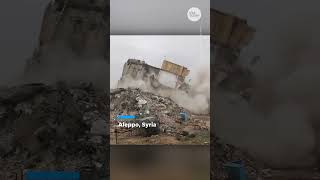 Footage shows buildings collapse in Syria Turkey after 78magnitude earthquake  USA TODAY Shorts [upl. by Driskill]