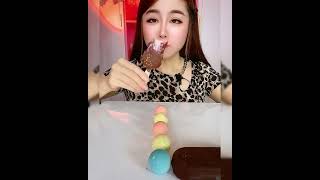 Asmr eating ice cream flavor chocolate Crispy delicious short video [upl. by Esemaj]