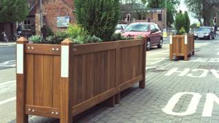 Wooden Bollards Planters and Litter bins by Woodcraft UK [upl. by Lello]