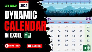 Create dynamic monthly calendar in excel [upl. by Aicerg]