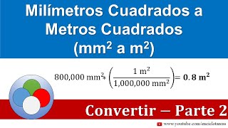 Conversión de Milímetros cuadrados a metros cuadrados mm2 a m2 – parte 2 [upl. by Syah]