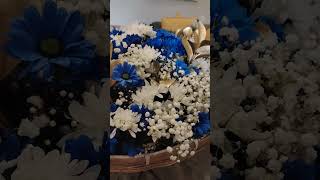 Round Table Flowers decoration ❤️blueflowers flowersdesigh roundtabledesigh [upl. by Bunnie468]