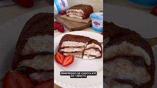 SEMIFREDDO de CHOCOLATE en 1 MINUTO shorts recetas [upl. by Carie]