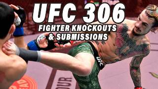 UFC 306 Fighter Knockouts amp Submissions [upl. by Chane13]