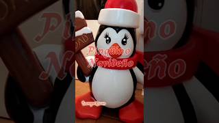 Pingüino gigante con letrero de feliz Navidad muñeco 3d navidad estatua tecnopor decoracion [upl. by Eittap]