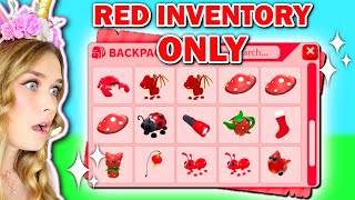 Red INVENTORY ONLY Challenge In Adopt Me Roblox [upl. by Novit]