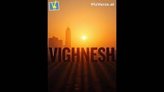 VIGHNESH on the horizon of a city skyline  AI Generated Video  Text to Video  Chery Chery Lady [upl. by Morville]