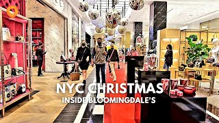 Inside Bloomingdales  its beginning to look a lot like Christmas in New York City  4K [upl. by Adalie]