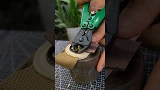 How to use copper rivets leather bag leatherbackpack shortscopper rivet [upl. by Nimrak670]