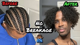 How To Take Out Cornrows Properly Without Breakage  For Men [upl. by Compte69]