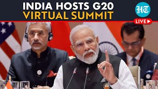 LIVE  PM Modi Hosts G20 Virtual Summit Amid IsraelHamas War Putin Attends Xi Jinping Skips [upl. by Nnad]