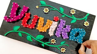 DIY String Art  String art tutorial  String art Name board  String art for beginners madebymayuri [upl. by Asseral]