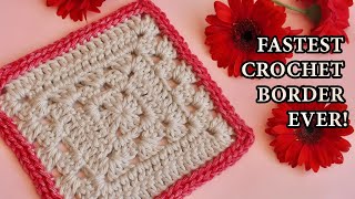 Fastest Crochet Border EVER Wrap Around Seam  ONE Round [upl. by Xela]