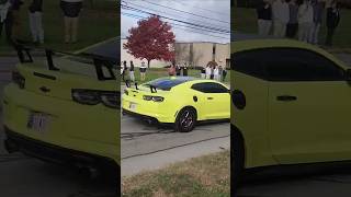 Loud Camaro ZL1 Does a Heavy Acceleration Leaving a Car Show [upl. by Nitsoj645]