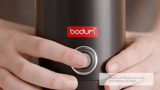 BODUM®  How To  Bistro Electric Milk Frother [upl. by Enale]