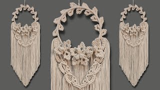 How to Make Macrame Hoop Wall Hanging  Macrame Wall Hanging Tutorial [upl. by Bovill]