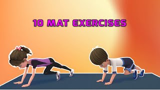 10 SIMPLE EXERCISES FOR KIDS USING A YOGA MAT KIDS EXERCISE [upl. by Mendoza]