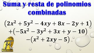 Suma y resta de polinomios combinadas  Adición y sustracción de polinomios combinadas [upl. by Osei]