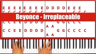 Irreplaceable Beyonce Piano Tutorial Easy Chords [upl. by Adalie]