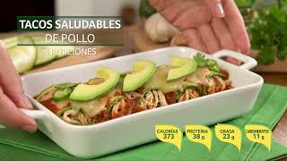 Tacos Saludables de Pollo y Calabaza  Nutrioli [upl. by Velda]