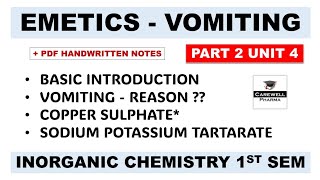 Emetics  Copper Sulphate  Sodium Potassium Tartrate  Part 2 Unit 4  Inorganic Chemistry [upl. by Docilla437]