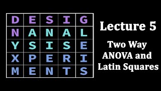 Design of Experiments Lecture 5 Two Way ANOVA and Latin Squares [upl. by Neeliak]