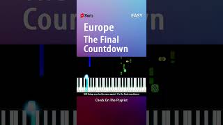 Europe  The Final Countdown  EASY Piano TUTORIAL by Piano Fun Play youtubeshorts shorts [upl. by Hcirteid]