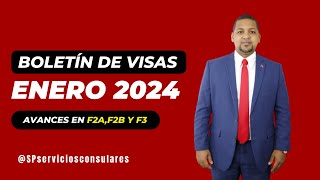 BOLETIN DE VISAS ENERO 2024  POR FIN GRANDES AVANCES F2A F2B Y F3 [upl. by Lahsram]