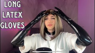 ASMR in Long Shiny Latex Gloves  No Talking [upl. by Aissila443]