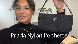 Prada Nylon Pochette Review [upl. by Eldwen]